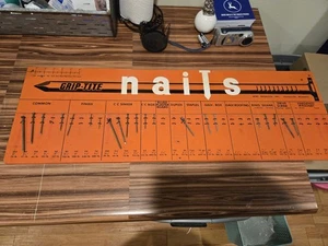 Vintage Wooden Grip-Tite Nails Hardware Display Sign (Hard to Find) - Picture 1 of 11
