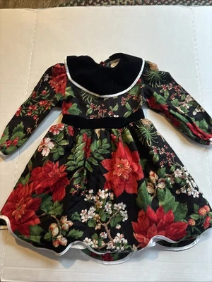 Vestido de Navidad Princesa DE COLECCIÓN Niñas Talla 6. Hecho en USA Negro con rojo Foto 1 de 4
