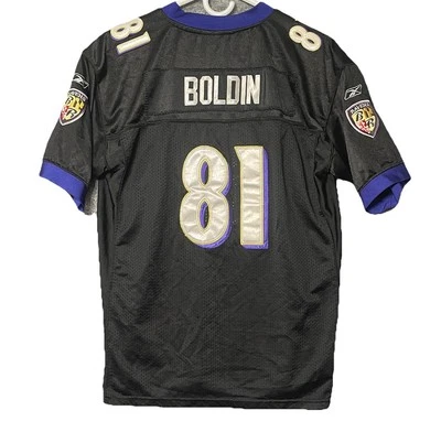 Camiseta Anquan Boldin #81 Baltimore Ravens NFL Reebok Negra Juvenil XL Cosida Foto 1 de 4