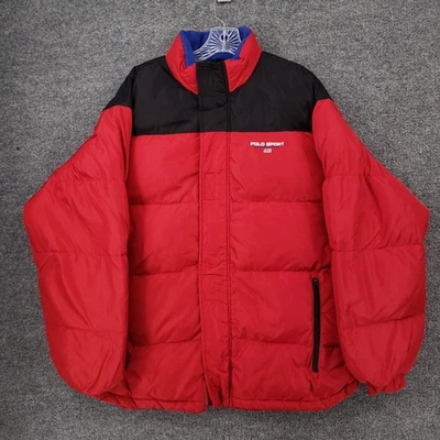 Chaqueta Polo Sport Ralph Lauren DE COLECCIÓN Hombres XL Roja Plumón Puffer Cremallera Completa Aislada Foto 1 de 4
