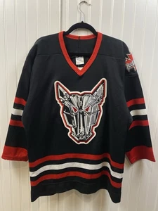 Vintage 90s Mississauga Ice Dogs Home Hockey Jersey Men’s Meidum Black OHL - Picture 1 of 8
