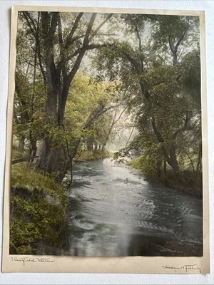 Wallace Nutting Signed Hand Colored Photograph "Westfield Waters" 13”x10” - Image 1 of 4