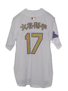 Ohtani 17 Los Angeles Dodgers GOLD 2024 World Series Kanji Jersey Medium - Picture 1 of 8