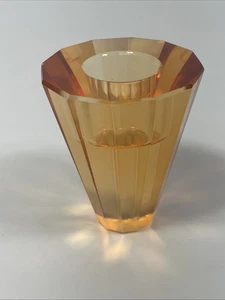 Vintage Bernstein Schnapsglas facettierte Vase dekorativer Wohnakzent 2,5 Zoll - Bild 1 von 11