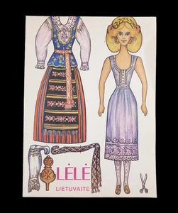 Vintage Lithuanian folk costume paper dolls ethnic clothing cultural history art - Picture 1 of 4