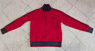Chaqueta Nike Para Hombre Talla L LeBron James Pista Bordada Baloncesto Negra Gris Foto 1 de 4