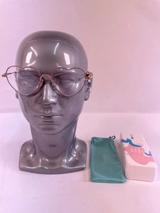 Firmoo Judy151 Eyeglasses Optical Frame 54-16-145 Heart Pink Gold - Picture 1 of 8