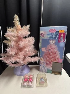 Rare Vintage Barbie of Swan Lake Pink Christmas Tree 24” w/ Ornaments & Box - Picture 1 of 11