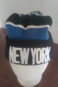 New York blue, black  And White Beanie - Picture 1 of 2