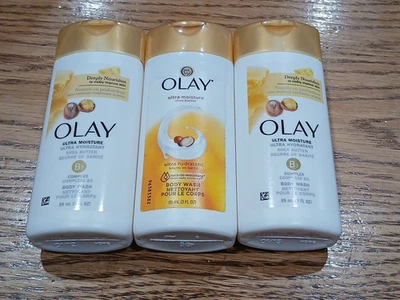 Olay Ultra Hydratant Moisture Women Body Wash Shea Butter 3 Oz Travel Size Lot - Image 1 of 4