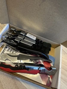 6-Pk Unbranded Variety of Double Hinged Waiter’s Corkscrews w/Foil Cutter Keys - Picture 1 of 10