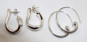 Two Pairs Unbranded Drop Sterling Silver Pierced Earrings - Picture 1 of 13