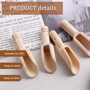 Mini Wooden Spoons Bamboo Spoons for Bath Salts, tea scoop, Washing Powder NEW - Picture 1 of 14