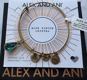 Alex und Ani 'Swarovski Träne, Dezember blauer Zirkon' Wahrheit Charm Armreif - Bild 1 von 6