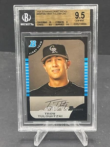 2005 TROY TULOWITZKI BOWMAN DRAFT PICKS ROOKIE CARD #BDP105 BGS 9.5 GEM MINT RC - Picture 1 of 2