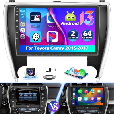 For 2015-2017 Toyota Camry 10.1 in Carplay Android 13 Car Stereo Radio GPS Navi - Imagem 1 de 4