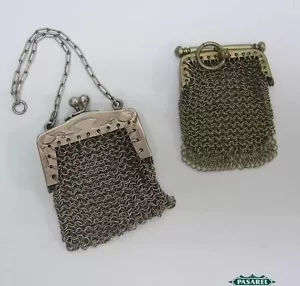 Lote de dos carteras Continental plateadas y de malla dorada - Imagen 1 de 3
