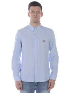 Kenzo Shirt Cotton Man Light Blue 1LD 5CH204 63 Sz. 40 MAKE OFFER - Picture 1 of 12