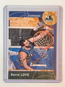 2013-14 PANINI NBA HOOPS BASKETBALL BASE PARALLEL GOLD FOIL AUTO KEVIN LOVE - Picture 1 of 2