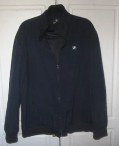 BMW men's full zip Nylon Dark Blue windbreaker Jacket with sewn logo sz XL - Picture 1 of 12