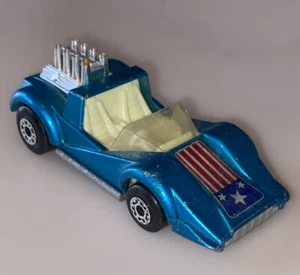 Vintage 1975 Matchbox Lesney Superfast #55 Hellraiser Auto American Flag selten alt - Bild 1 von 6