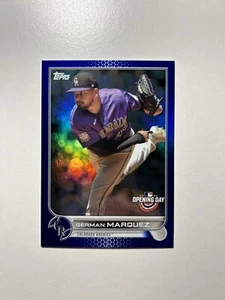 2022 Topps Opening Day #66 German MARQUEZ - Colorado Rockies Blue Foil - Picture 1 of 2
