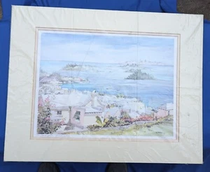Carole Holding St George's Bermuda Watercolor Art Print Double Matted Signed - Picture 1 of 6