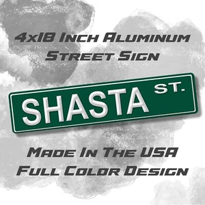 Classic Travel Trailer Shasta St Color Design Aluminum Street Sign - Bild 1 von 3