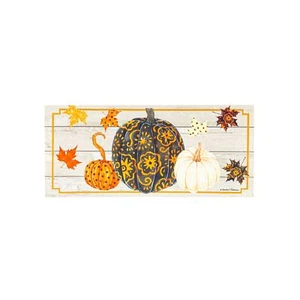Tappetino interruttore Sassafras con motivo zucche e foglie, 10 x 22 pollici - Foto 1 di 2