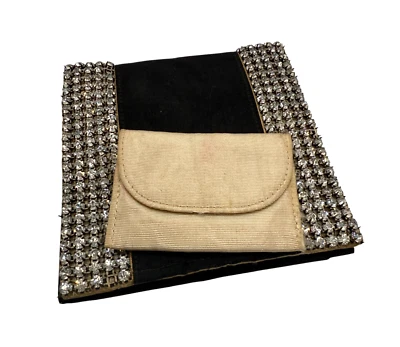 Vintage Silk Ladies Rhinestone Adorned Wallet with Removable Satchel - Image 1 of 4
