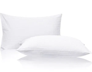 Standard Pillow Protectors 100% Cotton 20x26In Pack of 2 - Picture 1 of 7