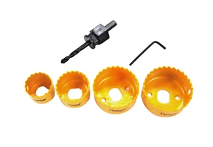 6pc Hole Saw Kit Doors Knob Lock Installation Wood PVC 1-1/4" - 2-1/8" 601012 - Picture 1 of 9