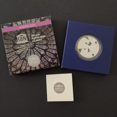 COFFRET 10 EURO ARGENT 2013 NOTRE DAME DE PARIS UNESCO / FRANCE SILVER - Photo 1/4