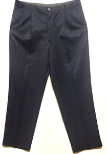 Bill Blass Pants Pleated Slacks Trousers 40x32 blue cuffed hems adjustable waist - Picture 1 of 9