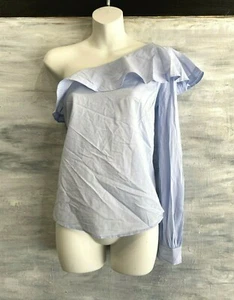 NEW! A.L.C 'Brielle' Poplin One-Sleeve Ruffle Blouse Top, 0 - Oxford Blue - $285 - Bild 1 von 12