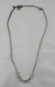 Vintage Avon Clear Rhinestone Bar Silver Tone 17 3/4" Necklace - Picture 1 of 4