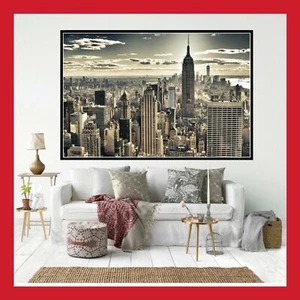 TOILE COTON AFFICHE POSTER PHOTO PAYSAGE VUE VIEW NEW YORK SKYLINE MANHATTAN NYC - Imagen 1 de 2
