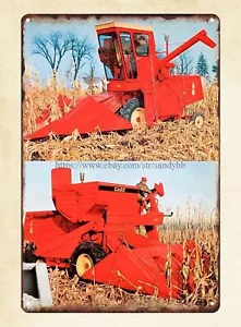 1968 Anuncio Agricultura Combinación Maquinaria Equipo Agricultura Maíz Metal Estaño Letrero - Imagen 1 de 4