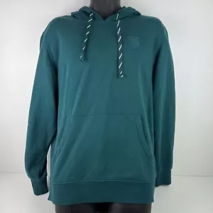 K-Swiss Embroidered Logo Hoodie Mens L Green 60/72 - Picture 1 of 9