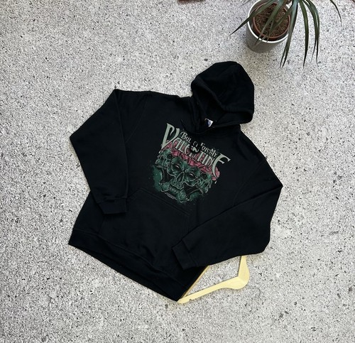 VALENTINO Felpa con cappuccio vintage Bullet For My Valentine Rock Band 2013 nera da uomo retrò taglia L