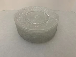 Set (10) - Klarglas 8" Teller - Stern & Fleur de Lis Muster - Bild 1 von 5