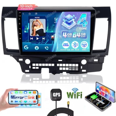 64G For Mitsubishi Lancer 2008-2015 Android 13 CarPlay Car Radio GPS  Stereo BT - Image 1 of 4