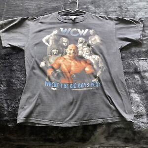 WCW vintage 1998 Where The Big Boys Play Shirt Size LARGE wrestling Goldberg
