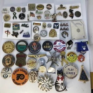 Vintage Mixed Type PINBACK Lot Of 55, POWS, Hard rock, Air Force - Picture 1 of 18