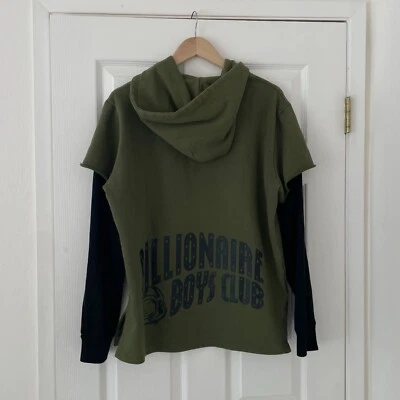 Billionaire Boys Club Layered Hoodie Men’s M Twofer Long Sleeve Green Black - Image 1 of 4