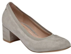 Vionic Women 7.5 M Olympia Natalie Grey Suede Leather Pumps Heels Shoes NEW - Picture 1 of 5