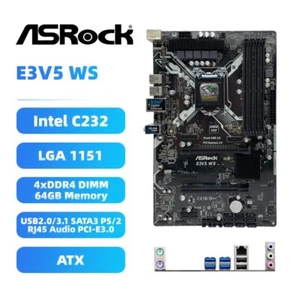 ASRock LGA1151 Motherboard E3V5 WS Intel C232 DDR4 for 6/7th Intel Core i7/i5/i3 - Picture 1 of 8