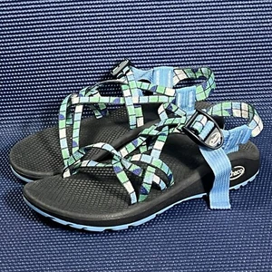 Chaco J107110 Women's Z/Cloud X Break Shamrock Sandals Blue Green Size 7 - Picture 1 of 9