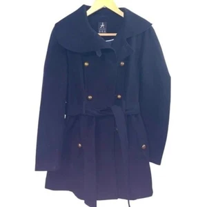 Atmosphere Black Double Breasted Belted Business Casual Peacoat Size US 6 - Picture 1 of 9
