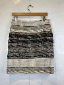 Etcetera Tweed Knit Striped Mixed Media Pencil Skirt Short Lined Women's Size 6 - Picture 1 of 8
